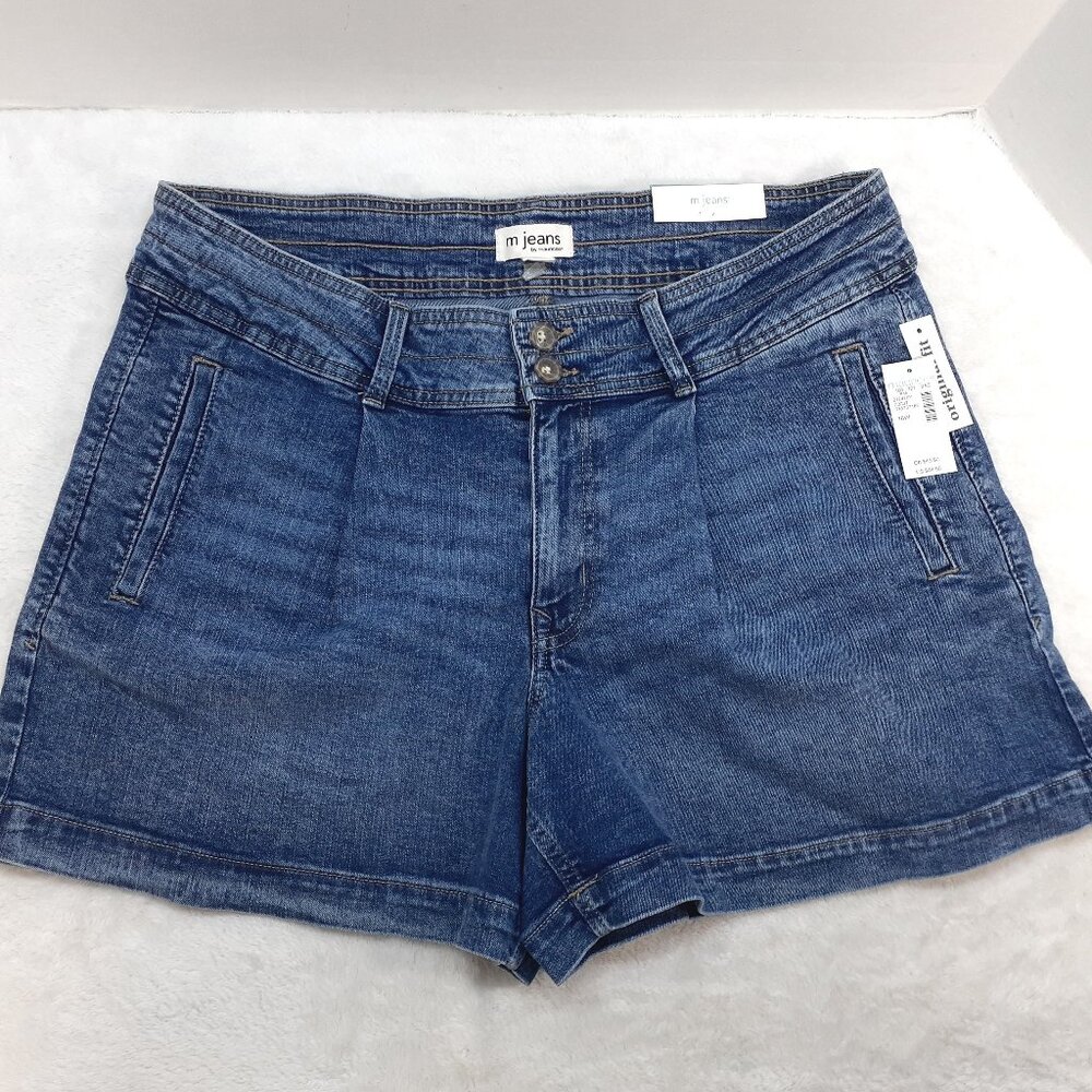 Maurices Shorts Womens Size 16W A Line High Rise 5 Inseam Denim Jeans Blue NWT